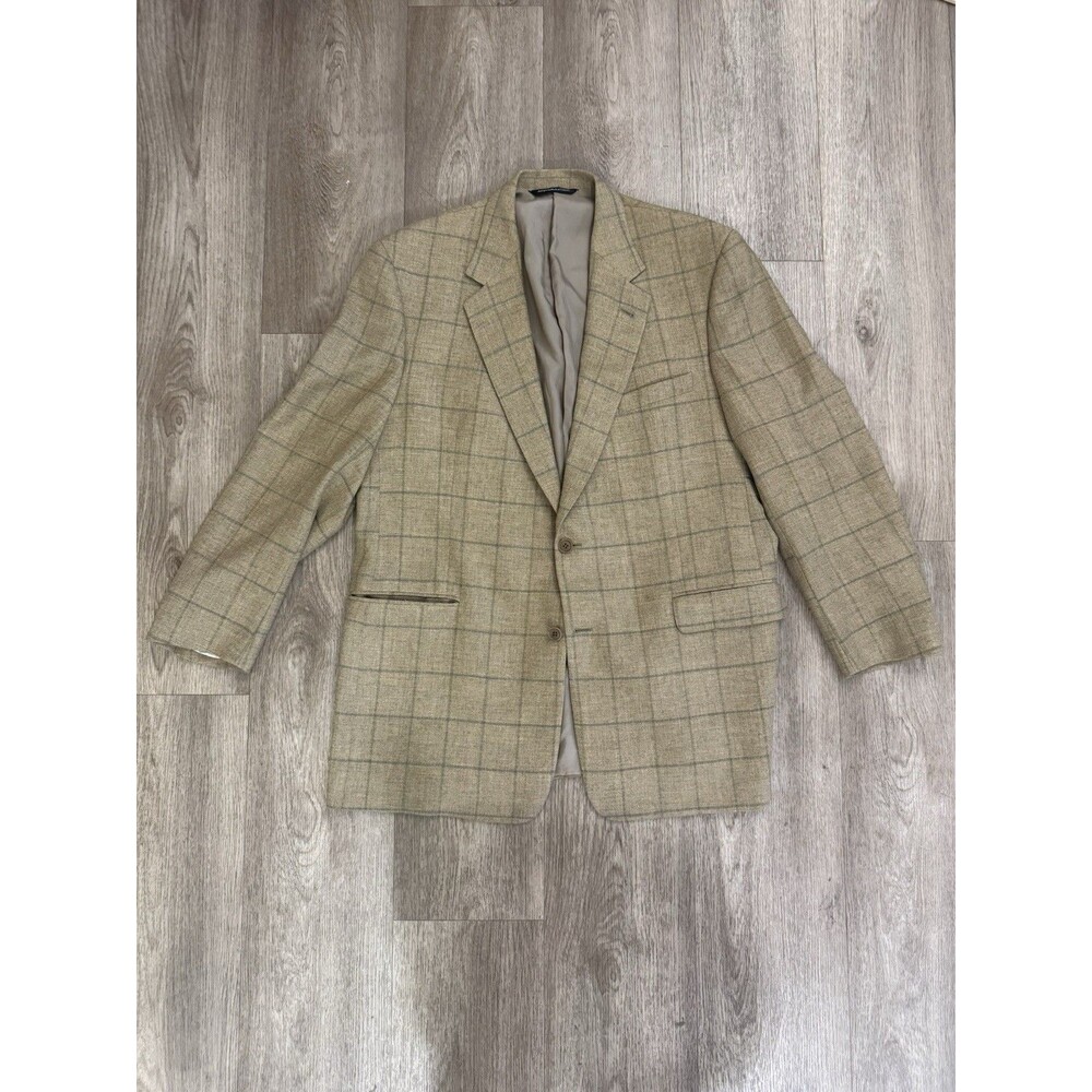 Coppley Zegna Cloth Blazer 46T Tall Cashmere Blend Brown Plaid Sport coat